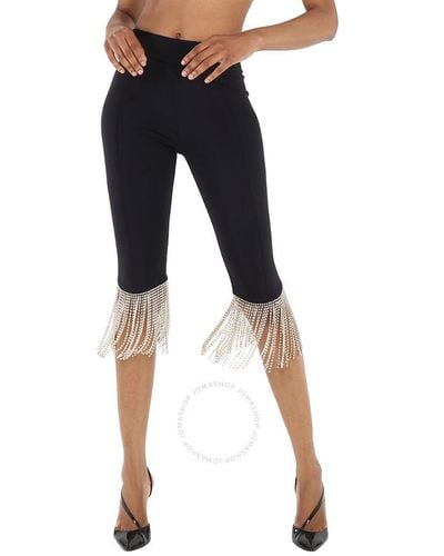 Burberry Charente Crystal Fringed Stretch Jersey leggings - Black