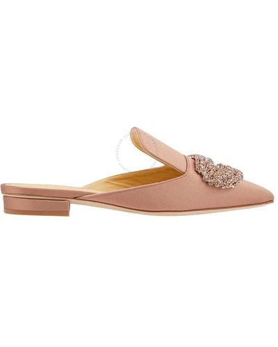 Giannico Crystal-embellished Daphne Slippers - Brown
