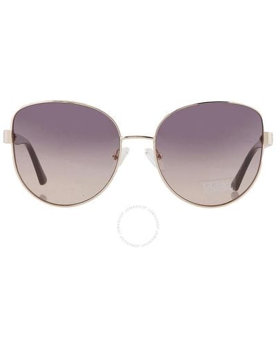 Guess Factory Gradient Smoke Cat Eye Sunglasses Gf6172 32b 59 - Purple