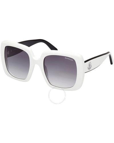 Moncler Blanche Smoke Gradient Square Sunglasses Ml0259 21b 53 - Blue