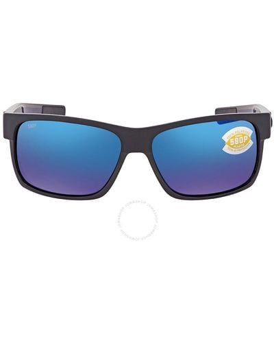 Costa Del Mar Half Moon Mirror Polarized Polycarbonate Sunglasses Hfm 155 Obmp 60 - Blue