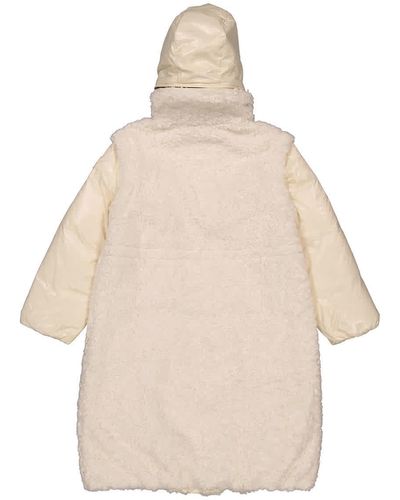 Moncler Girls Coiselet Fleece Coat - Natural