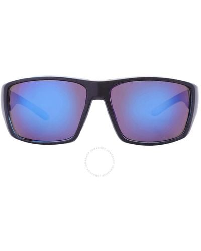 Harley Davidson Blue Mirror Rectangular Sunglasses Hd0137v 01c 61