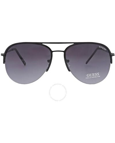 Guess Factory Gradient Pilot Sunglasses Gf0224 01b 58 - Gray