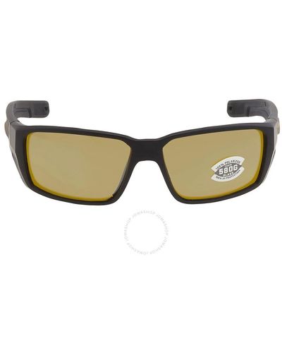 Costa Del Mar Fantail Pro Sunrise Silver Mirror Polarized Glass Rectangular Sunglasses 6s9079 907905 60 - Brown