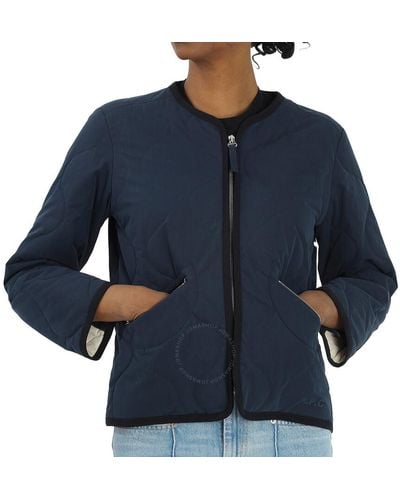 A.P.C. Dark Navy Nath Quilted Cotton Jacket - Blue