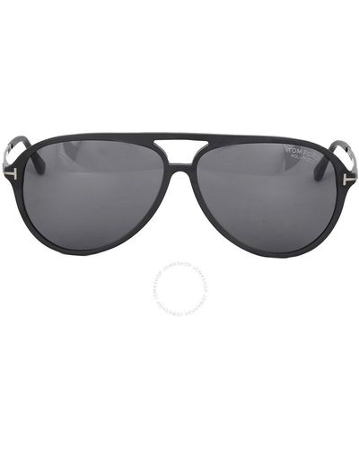 Tom Ford Samson Polarized Smoke Pilot Sunglasses - Grey