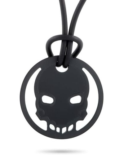 Swatch Skull Stainless Steel Pendant Necklace - Black