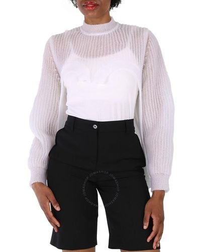 Burberry Optic Cut-out Front Knit Jumper - White