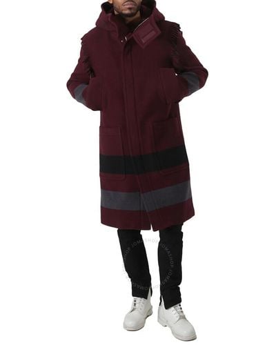 Burberry Wool Pocket-detail Duffle Coat - Red