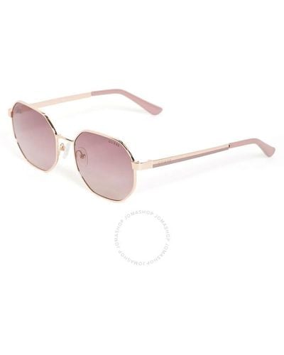 Guess Factory Gradient Bordeaux Geometric Sunglasses Gf6160 28t 58 - Pink