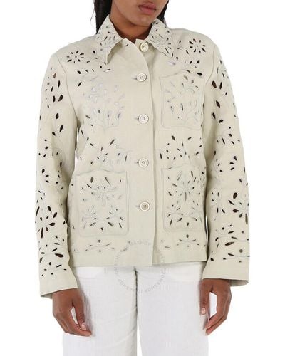 Chloé Embroidered Overshirt Jacket - Natural
