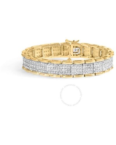 Haus of Brilliance 10k Gold 5.00 Cttw Round-cut Diamond Link 7" Bracelet - Metallic