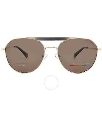 Polaroid Polarized Bronze Pilot Sunglasses Pld 6211/s/x 0j5g/sp 57 - Grey