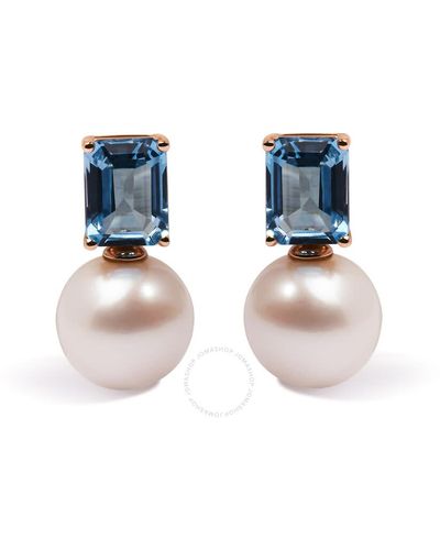 Haus of Brilliance 14k Rose Gold 10mm Cultured Freshwater Pearl - Blue