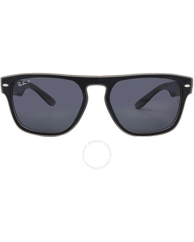 Ray-Ban Polarized Grey Square Sunglasses Rb4407 673381 57 - Blue