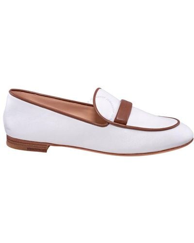 Gianvito Rossi Two-tone Leather Loafers - White