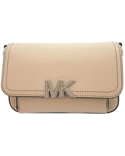 Michael Kors Hudson Leather Camera Crsbody Bag - Natural