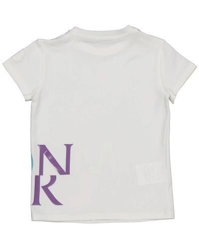 Moncler Kids Cotton Logo Print Short Sleeve T-shirt - White