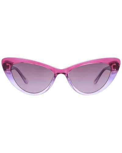 Guess Gradient Mirror Violet Cat Eye Sunglasses Gu9216 74z 49 - Purple