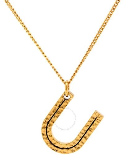 Burberry U Alphabet Charm Gold-plated Necklace - Metallic