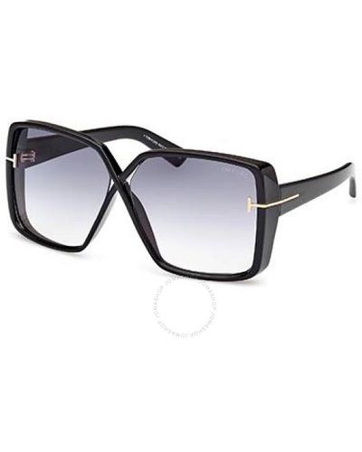 Tom Ford Yvonne Smoke Gradient Butterfly Sunglasses Ft1117 01b 63 - Blue