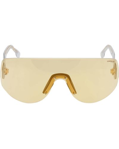 Carrera Yellow Gold Mirror Shield Sunglasses - Natural