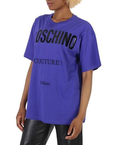 Moschino Logo-printed Crewneck T-shirt - Purple