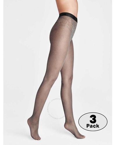 Wolford Hayden Two-tone Net Tights Set Of 3 - White