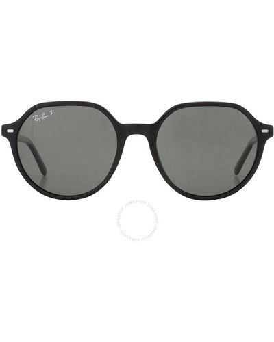 Ray-Ban Thalia Polarized Green Square Sunglasses Rb2195 901/58 53 - Gray