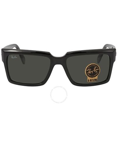 Ray-Ban Inverness Green Classic G-15 Rectangular Sunglasses Rb2191 901/31 54 - Black