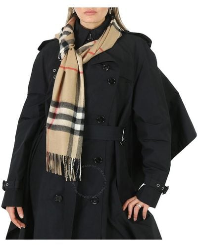 Burberry Archive Giant Check Cashmere Scarf - Natural