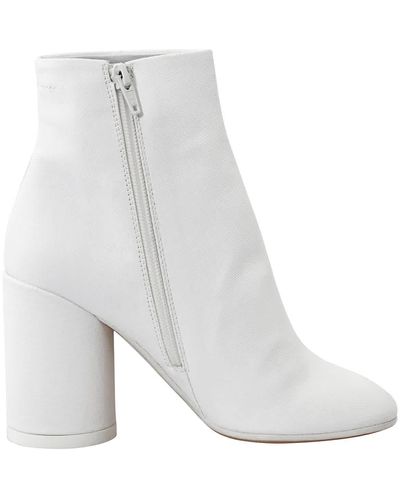 MM6 by Maison Martin Margiela Mm6 Block Heel Ankle Boots - White