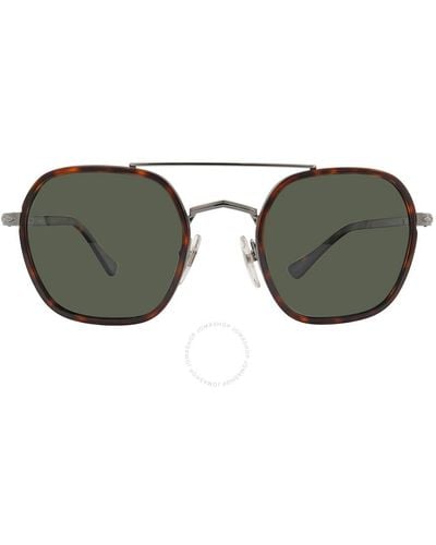 Persol Green Geometric Sunglasses - Brown