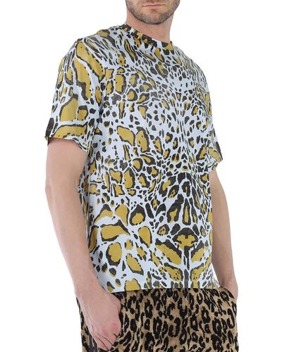 Roberto Cavalli Sun Bleached Lynx Print Cotton Jersey T-shirt - Multicolour