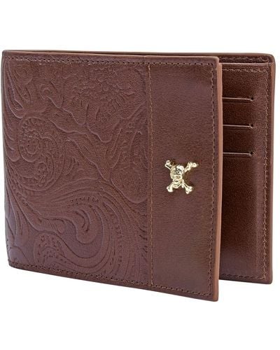 S.t. Dupont Pirates Of The Caribbean 6 Cc Leather Wallet - Brown