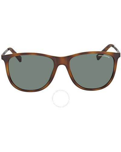 Armani Exchange Grey Green Square Sunglasses