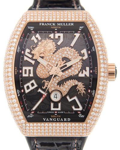 Franck Muller Vanguard Automatic Diamond Black Dial Unisex Watch V 45 Sc Dt D Drgcd (5n.nr) - Pink