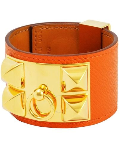 HERMÈS Clic Clac H Panoplie Equestre bracelet in Orange, Stainless steel  with Palladium hardware -Ginza Xiaoma – Authentic Hermès Boutique
