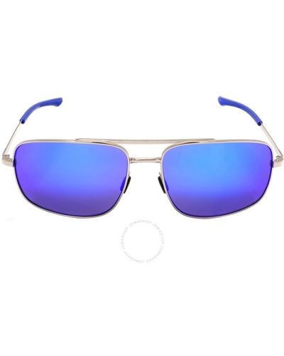 Under Armour Rectangular Sunglasses Ua 0015/g/s 0010/z0 59 - Blue