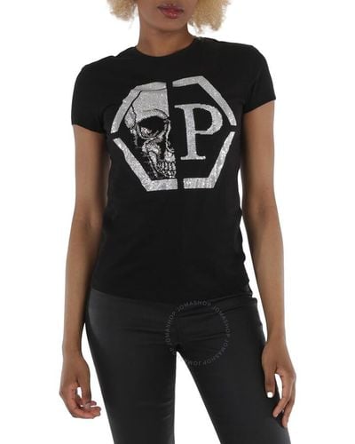 Philipp Plein Cotton Hexagon Logo T-shirt - Black