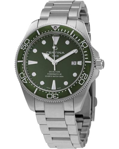 Certina Ds Action Diver Automatic Green Dial Watch - Metallic