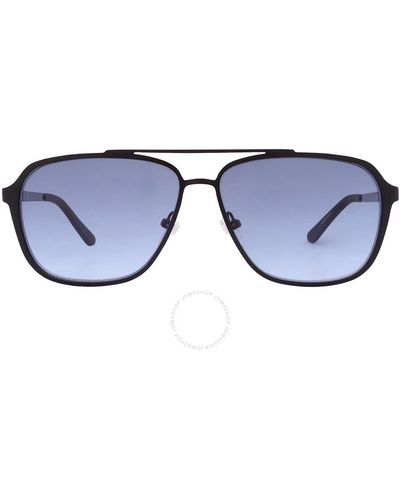 Guess Factory Blue Gradient Navigator Sunglasses Gf0184 02w 60 - Metallic