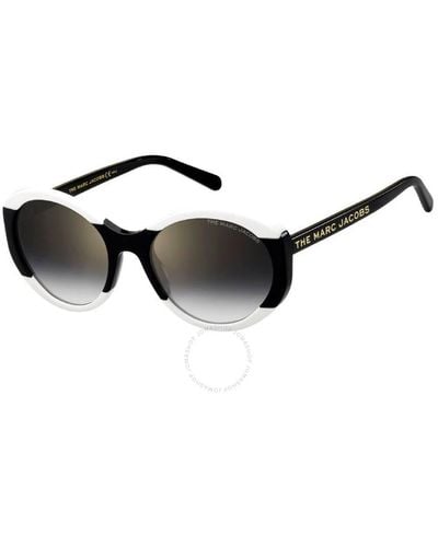 Marc Jacobs Gray Sf Gold Sp Round Sunglasses Marc 520/s 080s/fq 56 - Black