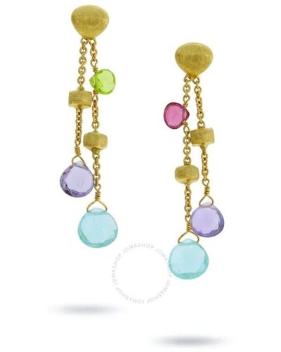 Marco Bicego 18k Gold Paradise Mixed Stone Drop Double Drop Earrings Ob1553 Mix320 Y 02 - White
