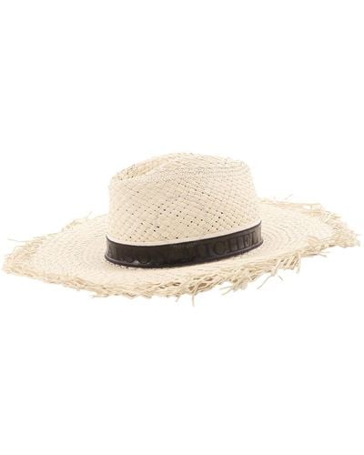 Maison Michel Natural Zango Straw Fedora Hat - White