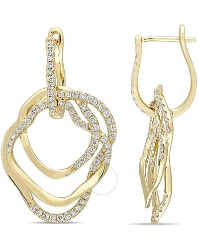 Amour 1 Ct Tw Diamond Abstract Shaped Interlocked Hoop Earrings - Metallic