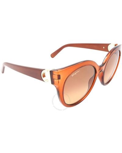 Ferragamo Gradient Butterfly Sunglasses Sf1031s 261 53 - Brown
