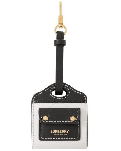 Burberry Two-tone Leather Airpods Case - Black