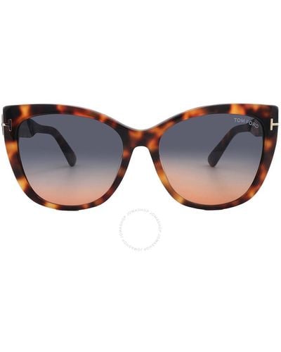 Tom Ford Nora Blue Gradient Butterfly Sunglasses Ft0937 53w 57